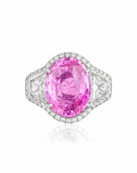 Reve - Oval Cut Pink Sapphire Ring - Saturnalia Collection