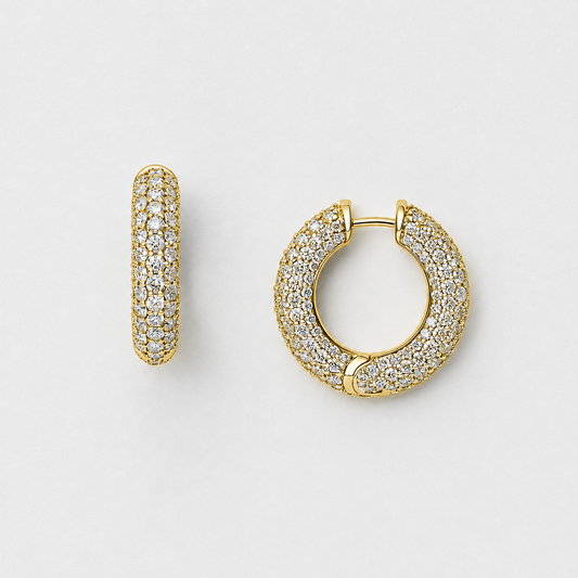 Luna Diamond Hoop Earrings YG