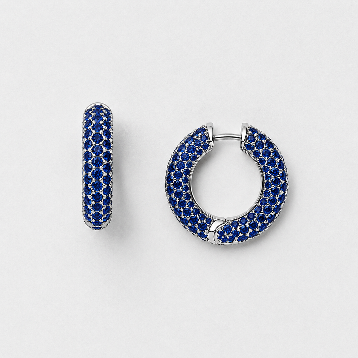 Luna Blue Sapphire Hoop Earrings