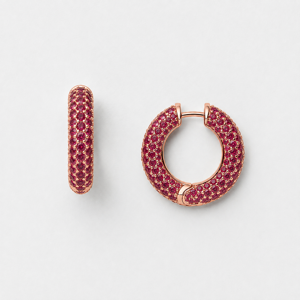 Luna Ruby Hoop Earrings
