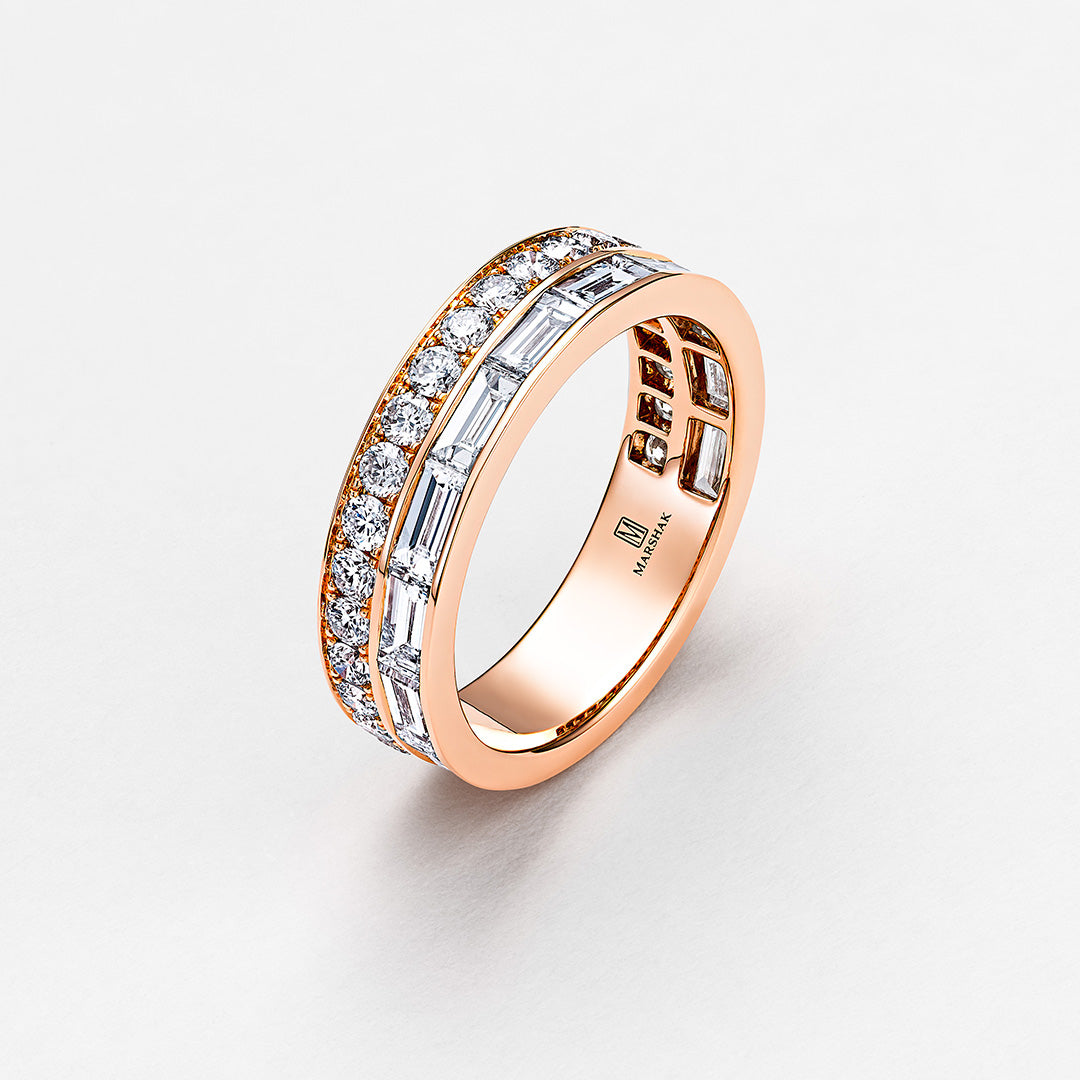 DIA Eternity Round& Emerald Ring