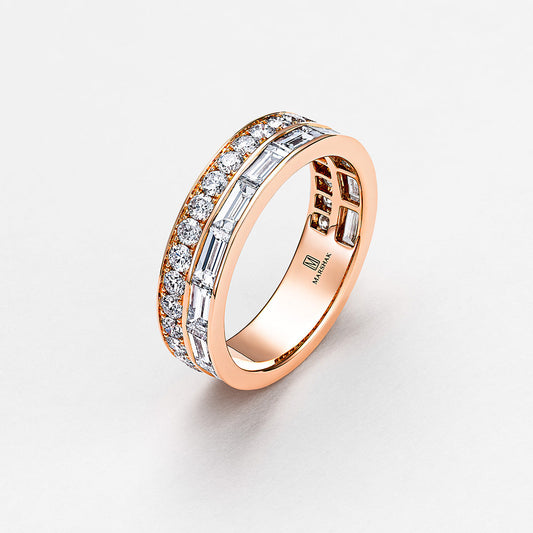 DIA Eternity Round& Emerald Ring