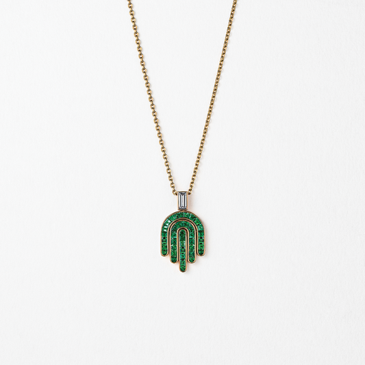 Davina Hamsa 18k Yellow Gold Emeralds