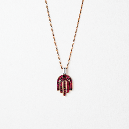 Davina Hamsa 18k Rose Gold Rubies