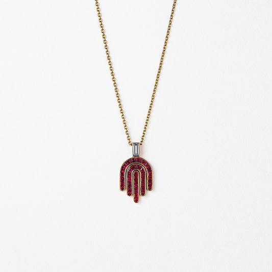 Davina Hamsa 18k Yellow Gold Rubies