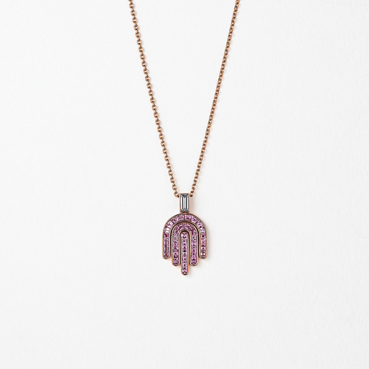 Davina Hamsa 18k Rose Gold Pink Sapphires