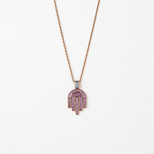 Davina Hamsa 18k Rose Gold Pink Sapphires
