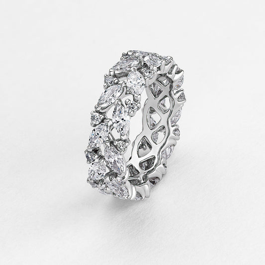 Marquise Double Row DIA RIng