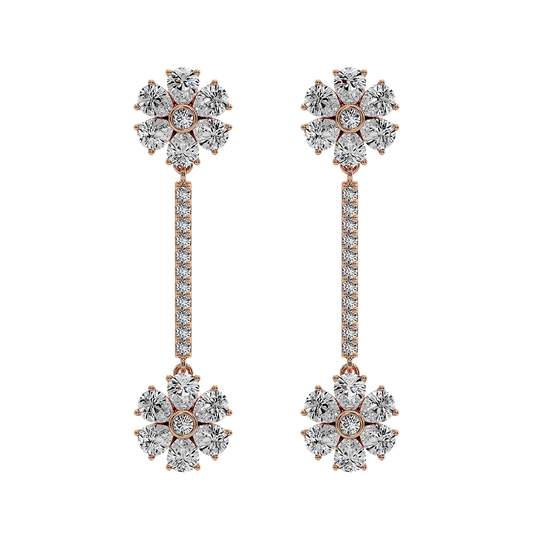 Les Fluer Rose Gold Flower Earrings
