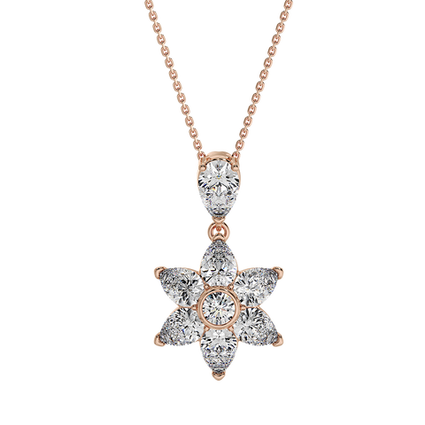 Les Fluer Rose Gold Flower Pendant