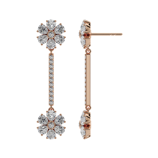 Les Fluer Rose Gold Flower Earrings