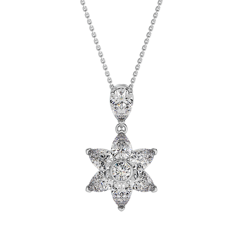 Les Fluer White Gold Flower Pendant