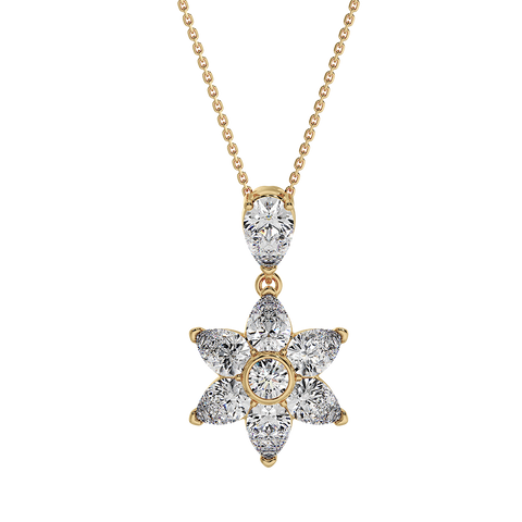 Les Fluer Yellow Gold Flower Pendant