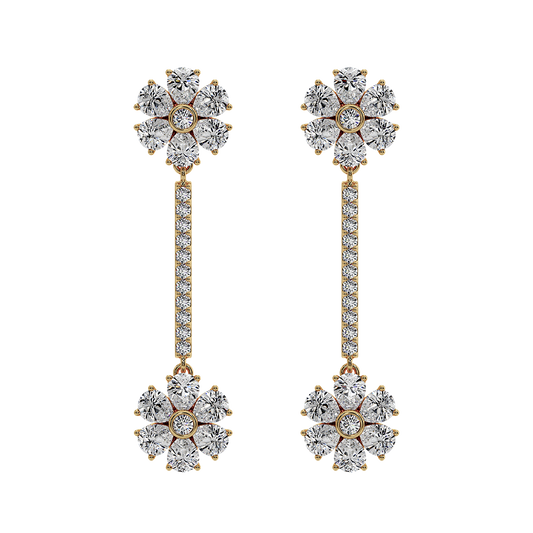 Les Fluer Yellow Gold Flower Earrings