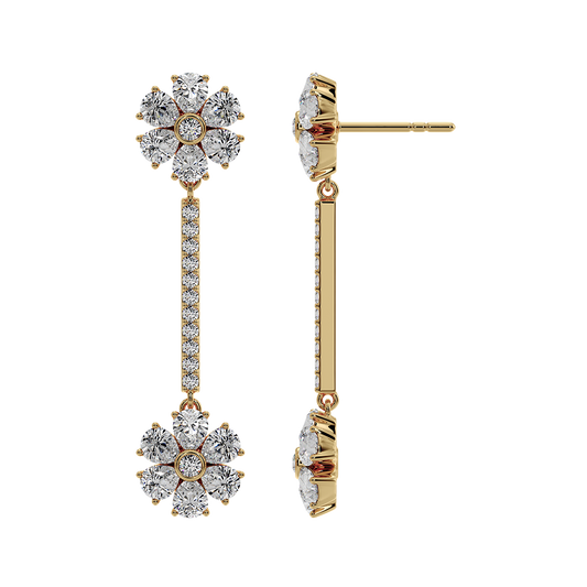 Les Fluer Yellow Gold Flower Earrings