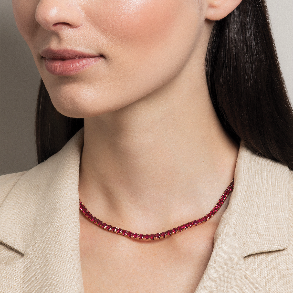 Ruby Tennis Necklace