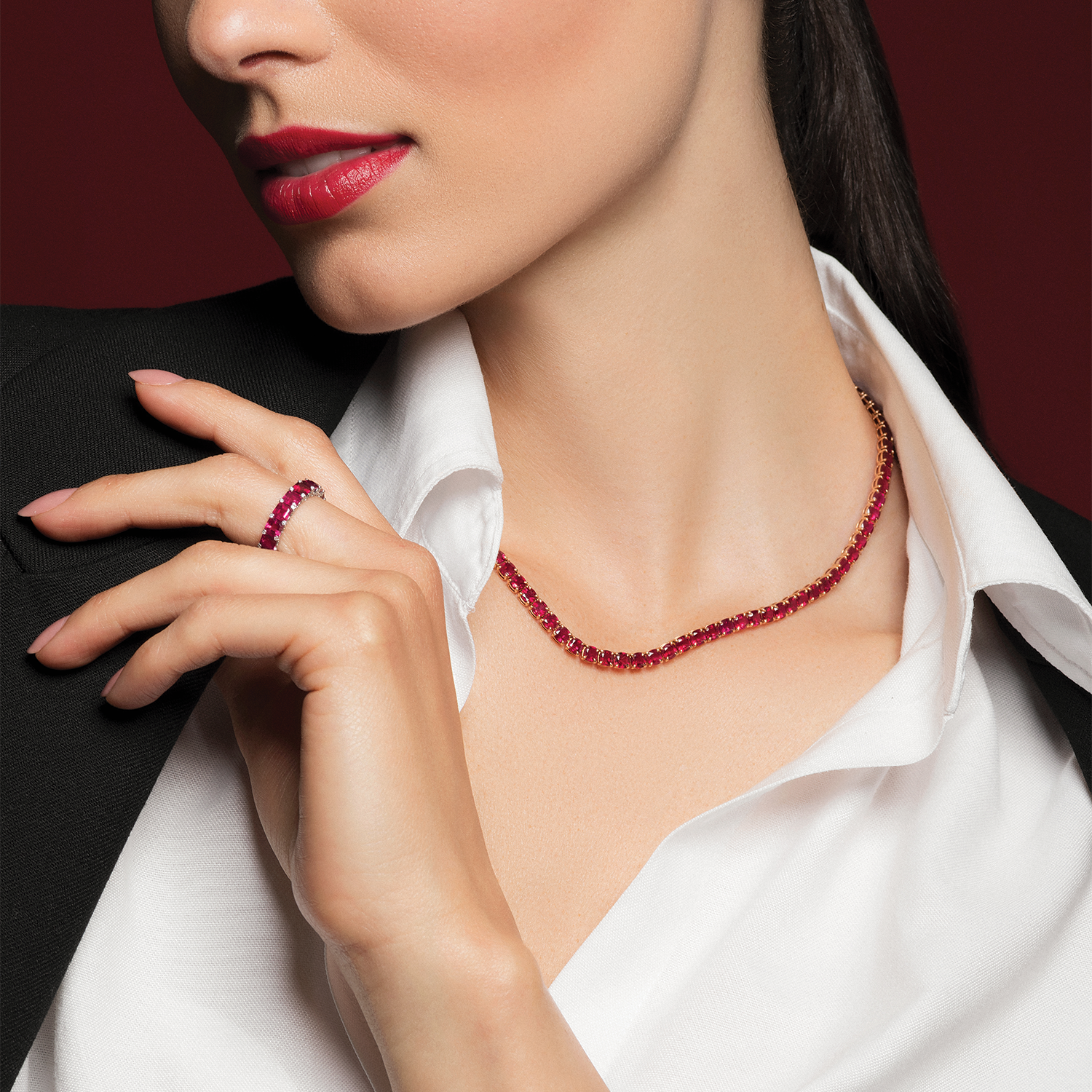 Ruby Tennis Necklace